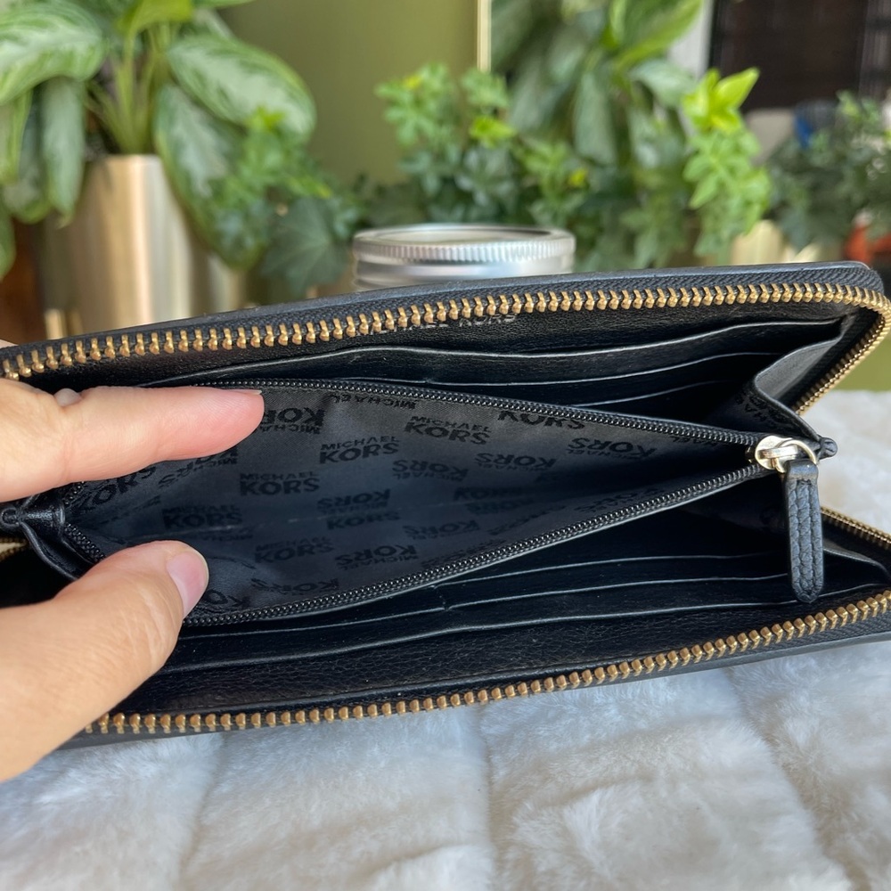 Michael Kors Black Leather Wallet - Picture 4 of 11